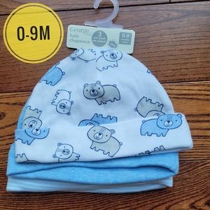 Free with Purchase! NIP 3 George Baby Hats